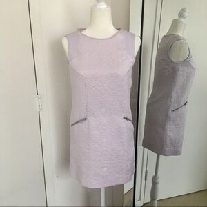 NWT J Crew Jacquard Zip Shift Dress Lilac PXS 138